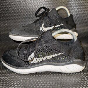 Nike Free Rn Flyknit Black Running Athletic Lightweight  Shoes Womens Size 8.5